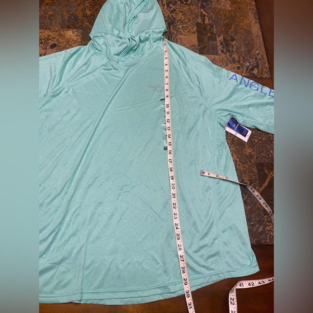 Super nice green moisure wicking Nautica Angler Hoodie - Picture 6 of 7